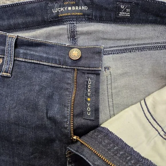 Lucky Brand Jeans Womens 12/31 Blue Dark Wash Skinny Stretch Denim Zip Fly - Picture 4 of 11